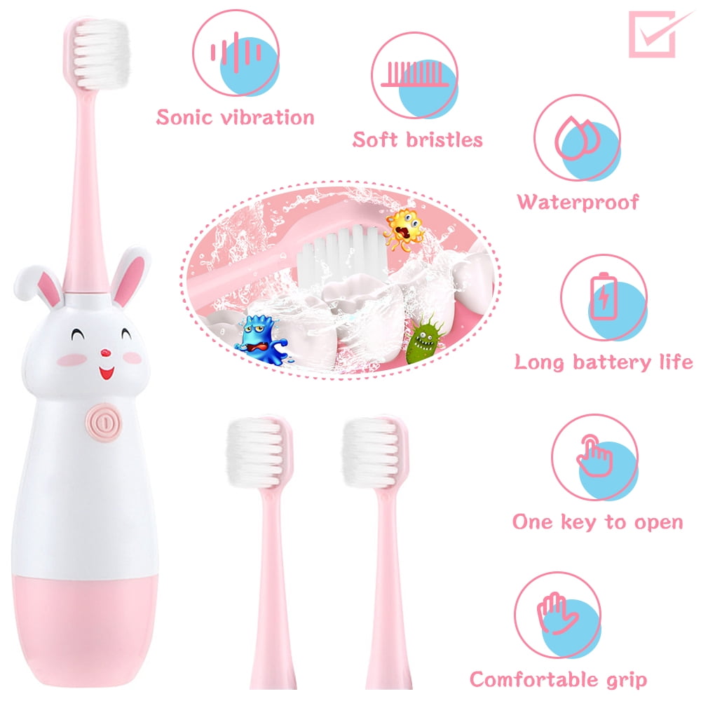 Kids Sonic Electric Toothbrush For Boys & Girls - Toddler & Baby Fun Electric Toothbrushes Kids Ages 3 Children Mechanical Electric Toothbrush With Built Smart