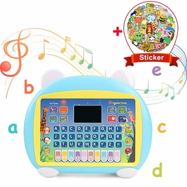 SHELLTON Kids Tablet/Toddler Learning Pad with LED Screen Teach Alphabet, Word, Music, Math, Early Development Interactive Electronic Toy for Boys & Girls 3 Years+,with 50 Cartoon Animal Stickers