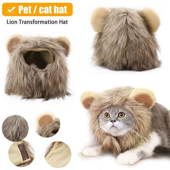 SHELLTON Lion Mane Costume - Lion Mane for Cats - Fits Neck Size 11”-15” - Perfect for Christmas, Parties, Photo Shoots and Gifts for Cat Lovers