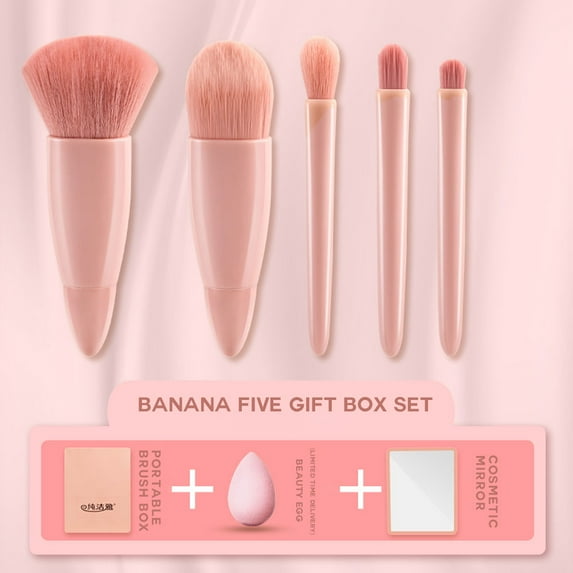 SHELLTON Makeup Brush Sets - 5 Pcs Makeup Brushes for Foundation Eyeshadow Eyebrow Eyeliner Blush Powder Concealer Contour