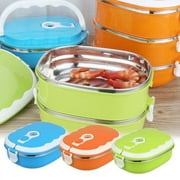 Papaba Lunch Box,Portable Heat Insulated Stainless Steel Liner Two
