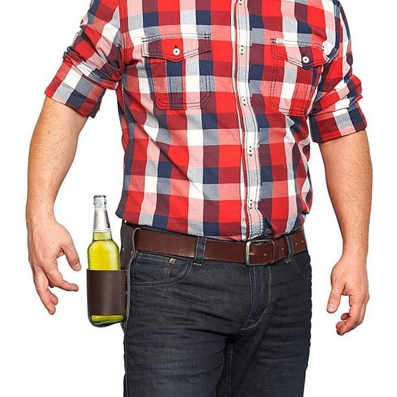 SHELLTON Pu Leather Holster Portable Bottle Waist Beer Belt Bag Beverage Can Holder