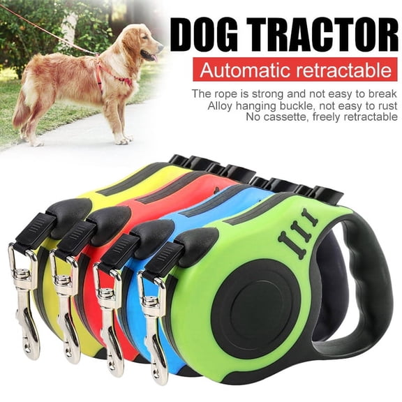 SHELLTON Retractable Dog Leash, 16.5ft Scalable Dog Walking Leash with Bright Flashlight for Small-Medium, Moving Free, One Button Break & Lock - Random Color