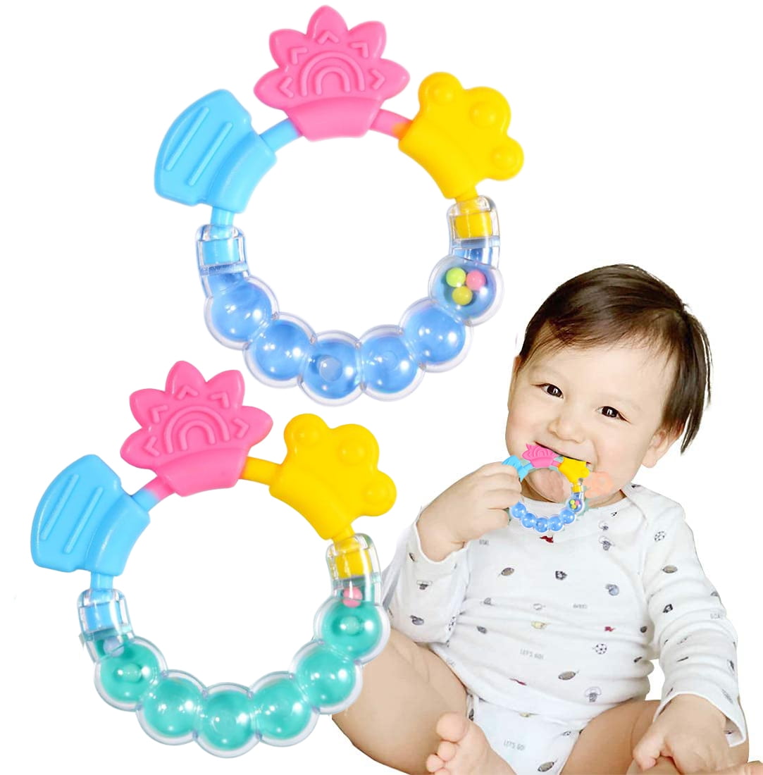  Baby Teething Toys, Teethers for Babies 3-6 Months, 6-12  Months, Freezer BPA Free Infants Silicone Bear Mitten Teether Molar Chew  Toys, Relief Soothe Babies Set Car Seat Toy for New