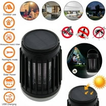 SHELLTON Solar Insect Killer Lamp, Waterproof Mosquito Killer and Insect Zapper Trap for Indoor and Outdoor Use, Black