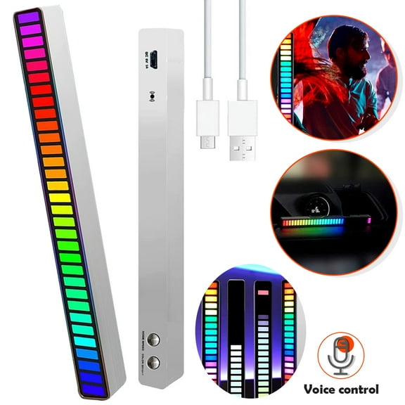 SHELLTON Sound Control Light, Creative Colorful Music Ambient Light with 32 LED 18 Colors