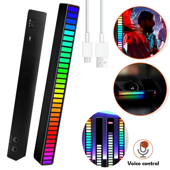 SHELLTON Sound Control Light, Creative Colorful Music Ambient Light with 32 LED 18 Colors