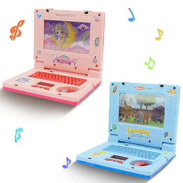 SHELLTON Toy Computer Laptop Tablet Baby Children Educational Learning Machine Toys Electronic Kids Study Game, Laptop for Kids Ages 3+（Blue ）
