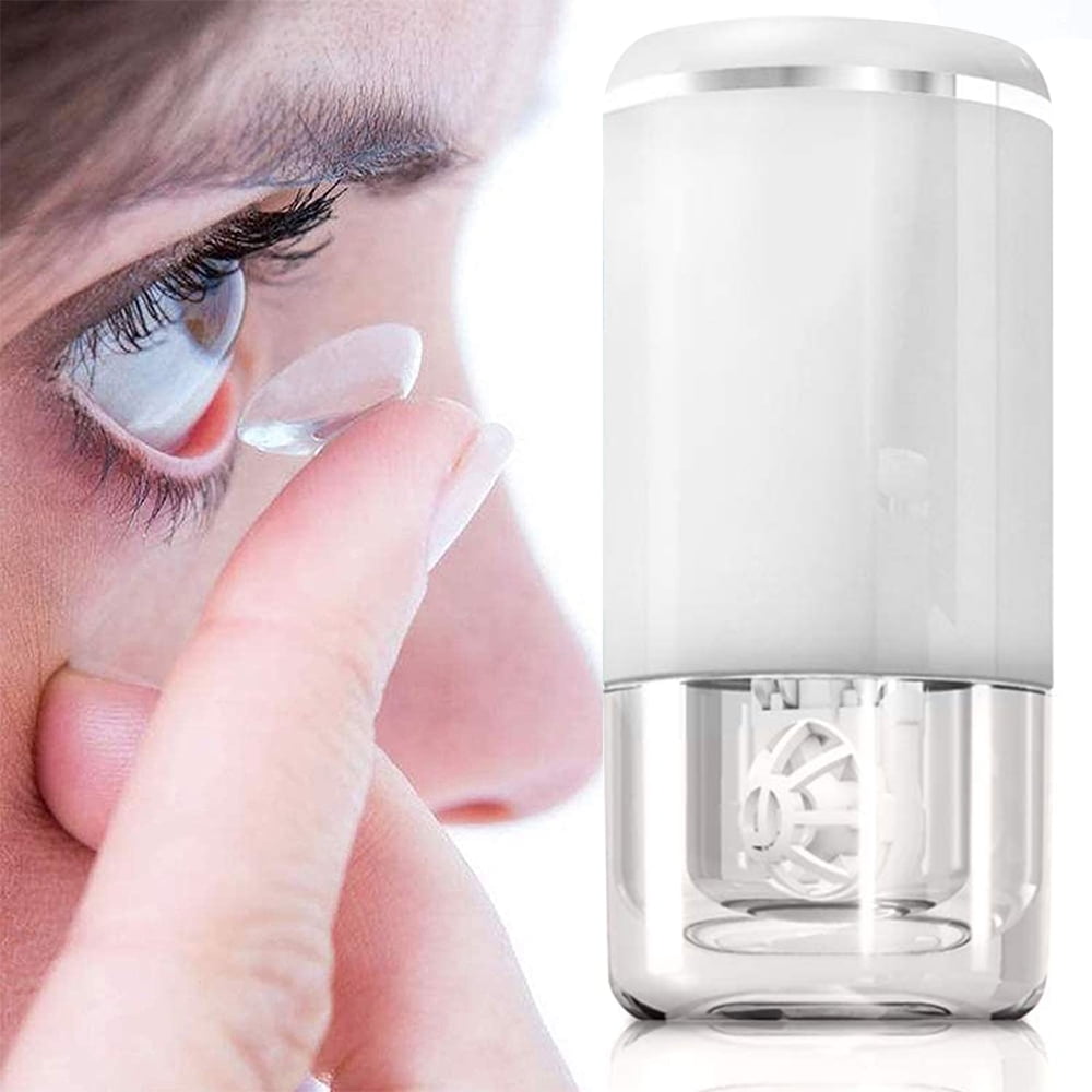 SHELLTON Ultrasonic Contact Lens Cleaner, Intelligent Cleaning Machine for Soft and Rigid (RGP) Contact Lenses,Portable Contact Lens Cleaner with USB Charging Cable White