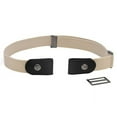 thumbnail image 1 of SHELLTON Waist Belt Women Men Simple Style Buckle-Free Elastic Invisible Leather Belts Waistband Apparel Accessories for Jeans Pants Dress Khaki, 1 of 6