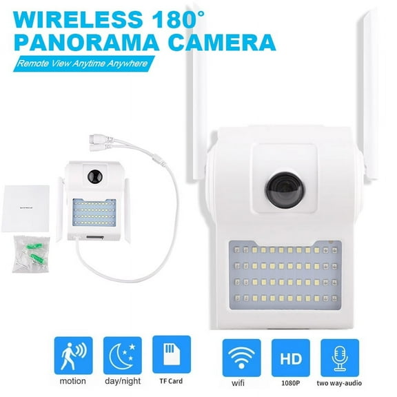 SHELLTON WiFi Floodlight Camera 1080p HD Outdoor Security Camera with Built-in Siren Alarm Two-Way Talk, Night Vision 160 View, IP66 Weatherproof, with Power Cable, Not Battery Powered