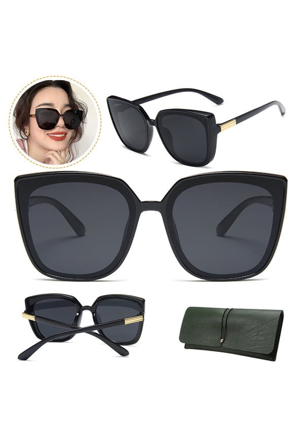 Women Fashionable Black Sunglasses Anti Ultraviolet Stop UV400 Eye Protection Classic Square Frame Retro Style For Outdoor Sports Shopping Driving