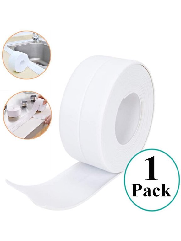 Caulk Strip,PE Self Adhesive Tape Sealing Tape Strip Waterproof Wall Sealant Caulking Roll for Bathtub Bathroom Shower Toilet Kitchen and Wall Sealing 11 Ft Length (38 mm, White)