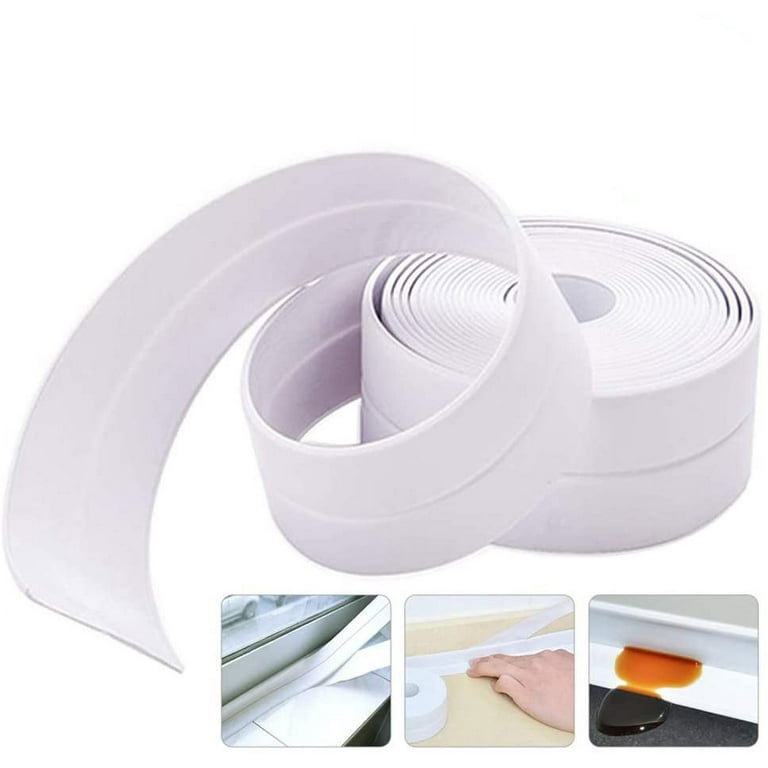 Caulk Tape,Bathroom Corner Caulking Tape,Self-Adhesive Sealing Tape Used  for Kitchen Sink,Toilet, Bathroom Bathtub, Tub Floor Wall Edge Protector