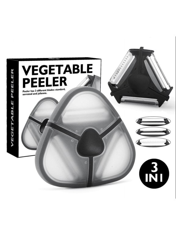 Creative Three-In-One, The Most Popular 3-Piece Black Stainless Steel Fruit and Vegetable Julian Leaf Leaf Peeler, Kitchen Household Auxiliary Peeling And Shredding Artifact