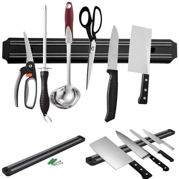 SHELLTONTECH Magnetic Knife Strips, 15 inch Multipurpose Magnetic Knife Holder, Knife Bar, Knife Rack, Knife Strip, Kitchen Utensil Holder, Tool Holder, Magnetic Tool Organizer