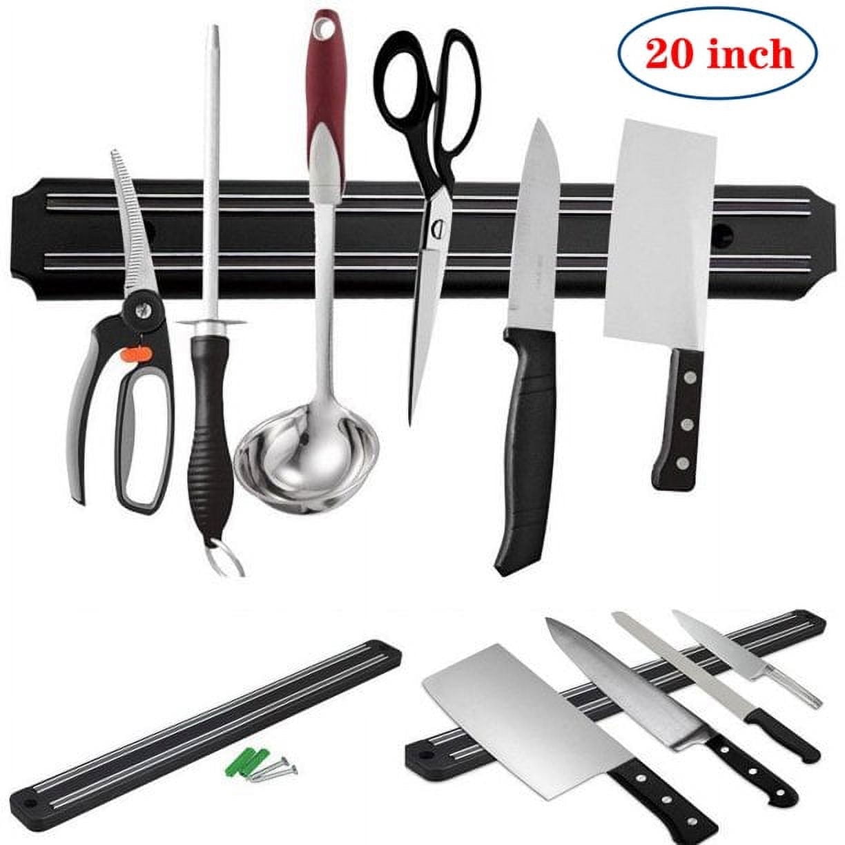 SHELLTONTECH Magnetic Knife Strips, 20 inch Multipurpose Magnetic Knife Holder, Knife Bar, Knife Rack, Knife Strip, Kitchen Utensil Holder, Tool Holder, Magnetic Tool Organizer