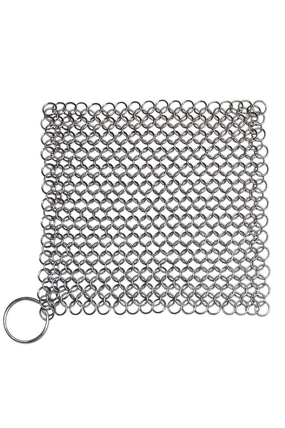 Stainless Steel Cast Iron Skillet Cleaner Chainmail Cleaning Scrubber for Cast Iron Pan,Pre-Seasoned Pan,Griddle Pans, BBQ Grills and More Pot Cookware-Square 6x6 Inch