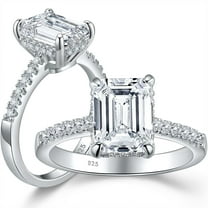 SHELOVES 3 Carat Emerald Cut Engagement Rings AAAAA White Cz 925 Sterling Silver Promise Wedding Ring Size 7