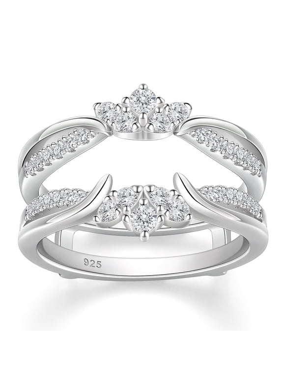 SHELOVES Moissanite Ring Enhancers for Engagement Rings Guard Stacking Wedding Bands 925 Sterling Silver Size 7
