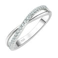 thumbnail image 1 of SHELOVES Moissanite Twisted Crossover Infinity Wedding Band Eternity Engagement Rings for Women 925 Sterling Silver Rings for Her Size 7, 1 of 7
