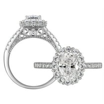 SHELOVES 1.8 Carat Oval Halo Engagement Rings for Women AAAAA Cubic Zirconia Wedding Rings 925 Sterling Silver Size 6