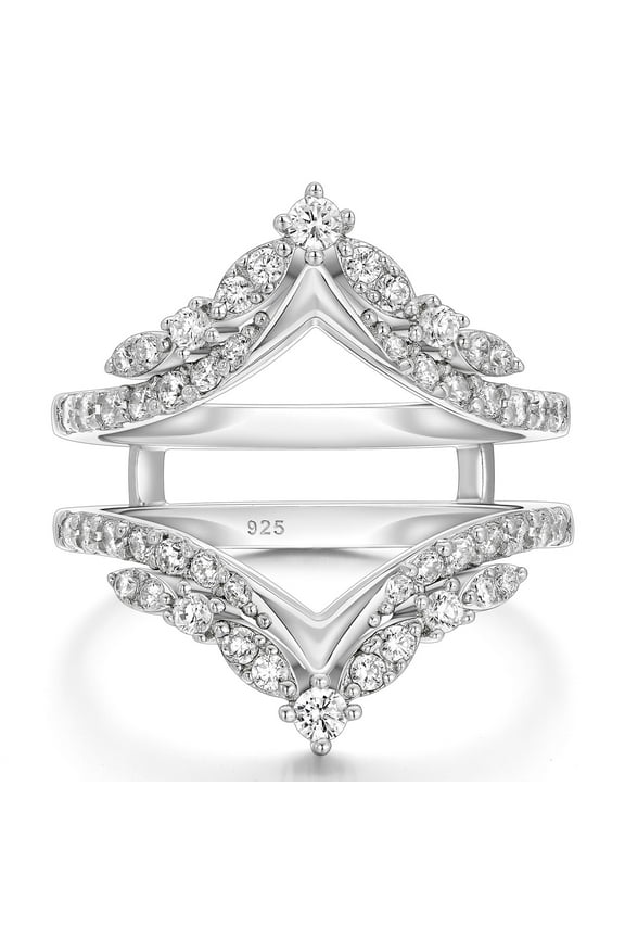 SHELOVES Vintage Ring Enhancer for Engagement Rings Curved Enhancer Guard Ring 925 Sterling Silver Sz 6