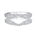 thumbnail image 1 of SHELOVES Womens 925 Sterling Silver Ring Enhancer Round White AAAAA CZ Infinity Wrap Guard Rings Wedding Band Size 5, 1 of 8