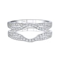 thumbnail image 1 of SHELOVES Womens 925 Sterling Silver Ring Enhancer Round White AAAAA CZ Infinity Wrap Guard Rings Wedding Band Size 6, 1 of 8