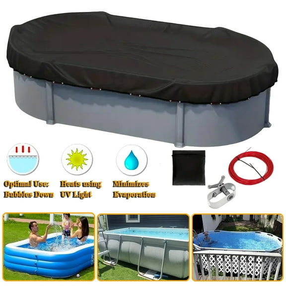 SHELTUSE 7x13 Ft Oval Pool Covers for Above Ground Pools, Oval Pool Covers for Rectangular Frame Pools, Outdoor UV Protection, Waterproof, Weatherproof and Dustproof Swimming Pool Cover