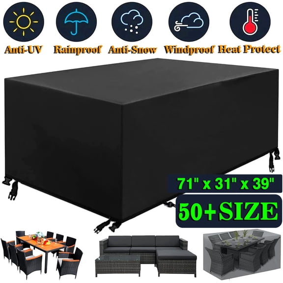 SHELTUSE Patio Furniture Covers Waterproof Outdoor Sectional Furniture Set Cover, Rectangular Table Chair Sofa Covers, Dust Proof Furniture Protective Cover Large, 71in x 31in x 39in