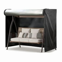 SHELTUSE Patio Swing Cover, Waterproof 3 Triple Seater Hammock Cover Chair Patio Furniture, All Weather Protection Outdoor Furniture Protector Garden Glider Swing Canopy Black, 86 x 49 x 67 inches