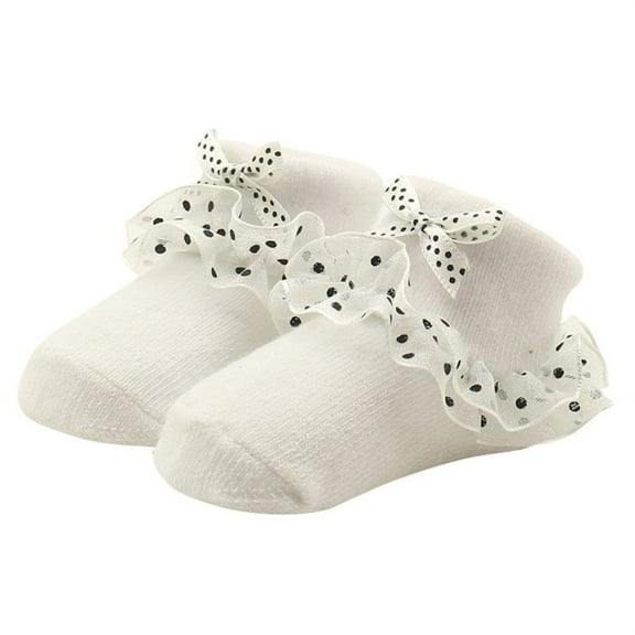 SHEMALL Newborn Baby Girl Toddler Princess Lace Ruffle Frilly Cotton Socks