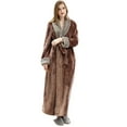 thumbnail image 1 of SHEMALL Women Men Long Robe Flannel Nightgown With Pocket Home Robe, 1 of 8
