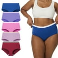 thumbnail image 1 of SHEMOR Women's Plus Size XL-5XL High Waisted Breathable Cotton Underwear Briefs Panties 5-Pack (3XL,Royal Mist), 1 of 8