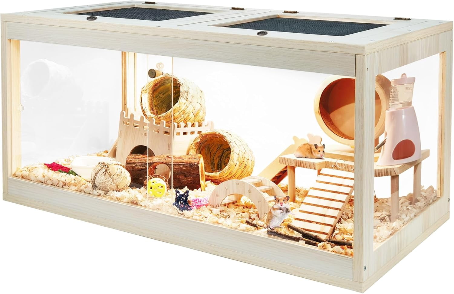 Image showcasing SHEN Hamster Habitat Chewproof, Mice and Rat Habitat with Transparent ...