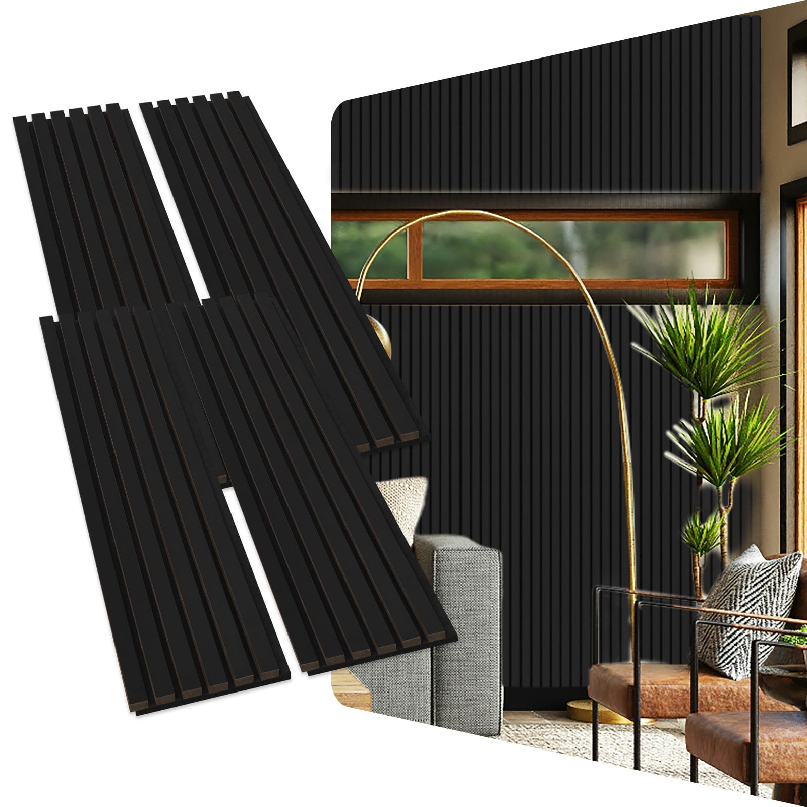 SHENCAIOU 4 Pieces of 47.2 "×12.2" Acoustic Wall Panels For Sound