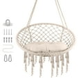 thumbnail image 1 of SHENCAIOU Bohemian Hanging Swing Chair Woven Cotton Rope Rocking Chair, High Capacity, Hanging Chair for Indoor And Outdoor Use Hammock Chair - Cotton, 1 of 1