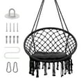 thumbnail image 1 of SHENCAIOU High Load Swing Hammock Chair, Modern Style Hanging Rocking Chair Large Hanging Cotton Rope Hammock Chair for Bedrooms, Balconies, Gardens - With Cushion, 1 of 8