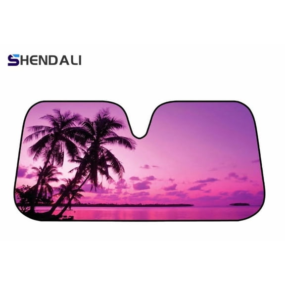 SHENDALI Pink Sunset Sun Visor, a delight for nighttime sailors, foldable accordion-style windscreen sun visor