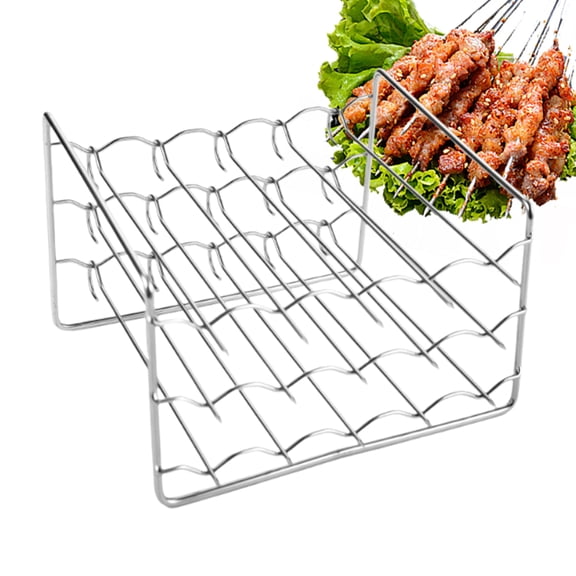 SHENERDA Air Fryer Wire Rack 3-layer Universal Stainless Steel Non-Stick Stand Airfryer Meat Skewers Barbecue Rack for Fruits Meat Chicken Wings French Fries Seafood superb
