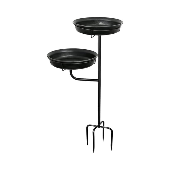 SHENERDA Bird Baths for Outdoors Metal Standing Feeder Tray with 4 Prongs Base Stake Bird Bath Stand for Garden Backyard Deck Pavilion Lawn Decor Home Decor Landscape Dad Mom amicable