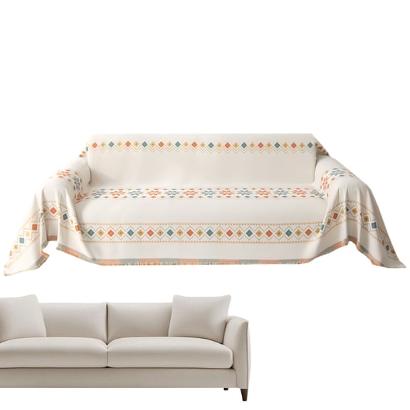 SHENERDA Boho Sofa Cover 118x71 Inch Reversible Furniture Protective Supplies Soft Couch Protector for Renters Apartment Homeowners Living Room Bedroom Study Office Home Hotel Studio elegant