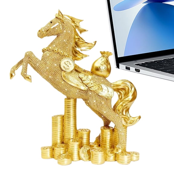 SHENERDA Chinese Lunar Horse Statue 2026 Traditional Keepsake Resin Horse Desk Statue for Cabinet Dining Table Bedroom Nightstand Family Friends Classmates Collecting Enthusiasts astonishing