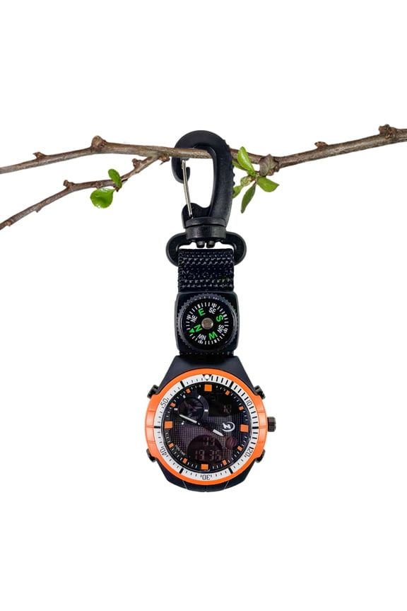 Compass Watch Portable Compass Sports Pocket Watch with Carabiner for Outdoor Camping Hiking Backpacking Sports Mountaineering Adventure handsome