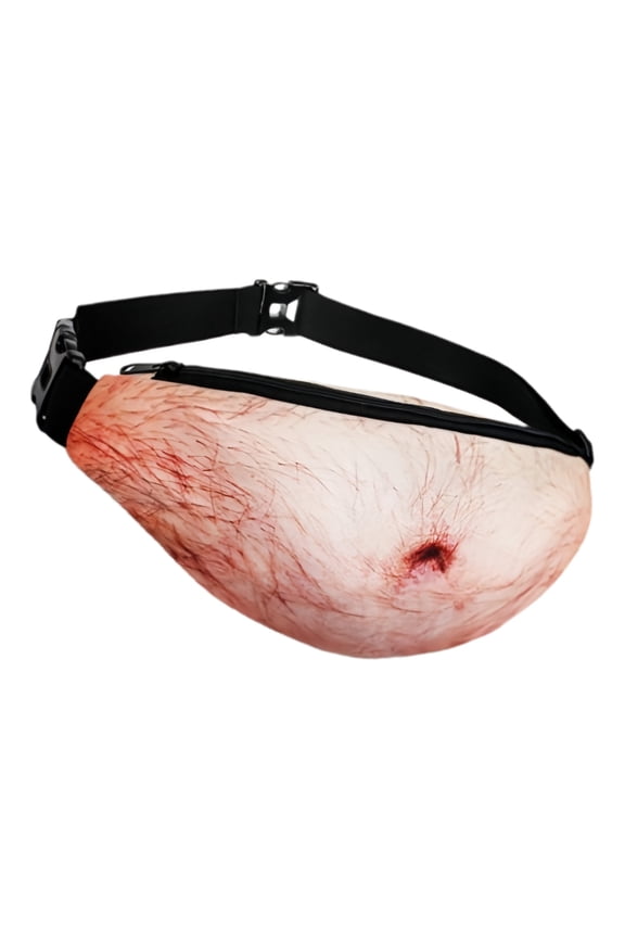 Fanny Pack Funny Realistic 3D Belly Waist Pouch Fashion Waist Pack for Travel Gym Running Hiking Daily Gathering Cosplay Festival popular