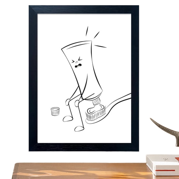 SHENERDA Funny Bathroom Decor Humorous Black and White Bad Smell Pinching Nose Bathroom Pictures for Wall for Home Office Hotel Farmhouse Restaurant Shower Toilet Restroom gorgeously