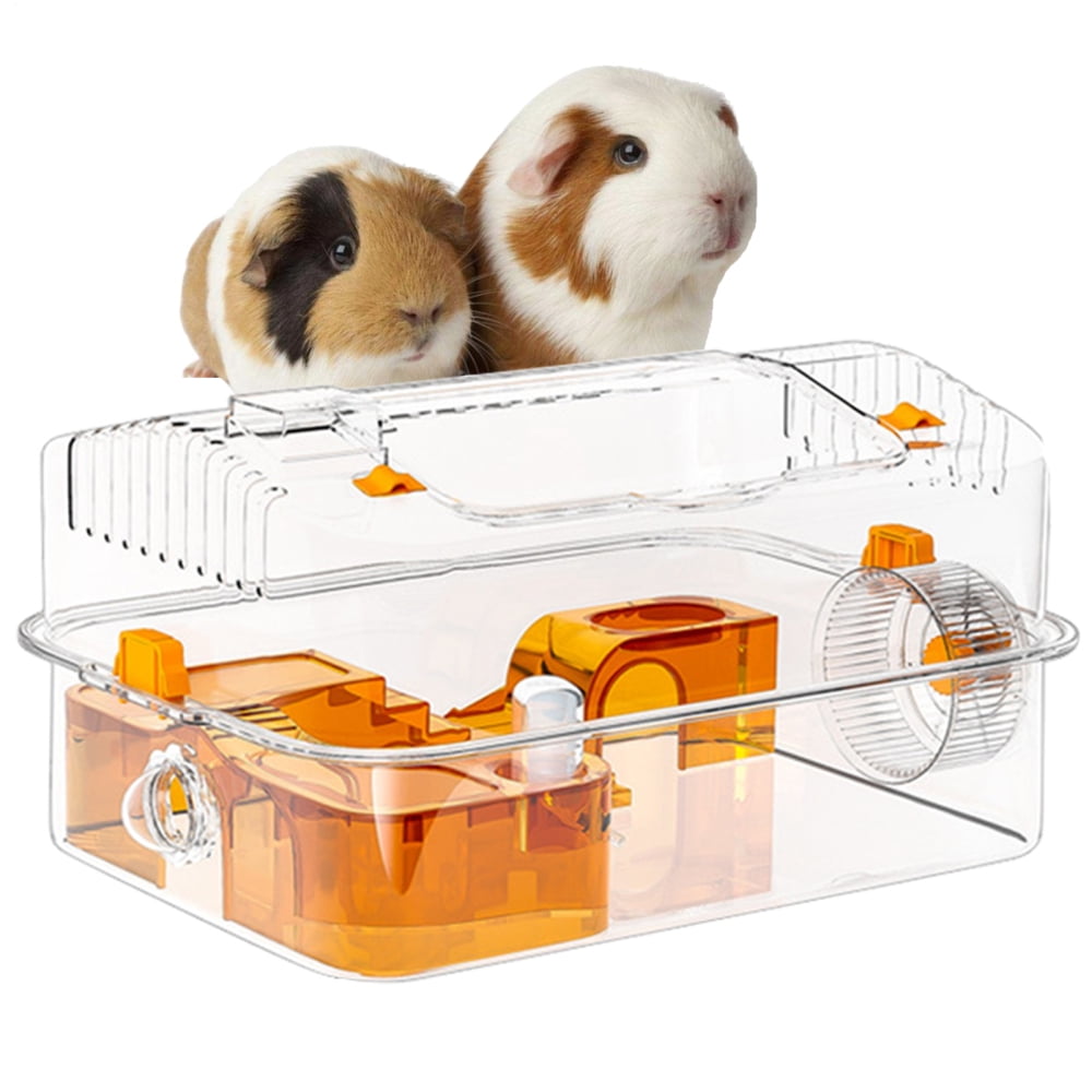 Image showcasing SHENERDA Hamster Habitat Full Transparent Viewing Cage Activity ...