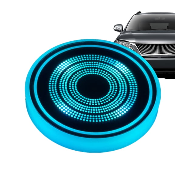 SHENERDA Light up Car Cup Coasters LED Light up Car Cup Oaster Mat Intelligent Sensor Vehicle Cup Holder Insert Coaster with Colors Changing for SUV Sedan