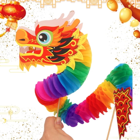 SHENERDA Lunar New Year Decorations Creative New Year Dragon 3D Chinese Dragon Lunar New Year Dragon Gifts Multifunctional Year of The Dragon DIY Puppet Kits for Spring Festival kindly